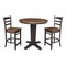International Concepts 36 in. Solid Wood Round Extension Dining Table with 2 Counter Height Stools in Hickory/Washed Coal K45-36RXT-23-S6172-2 - alternate 1